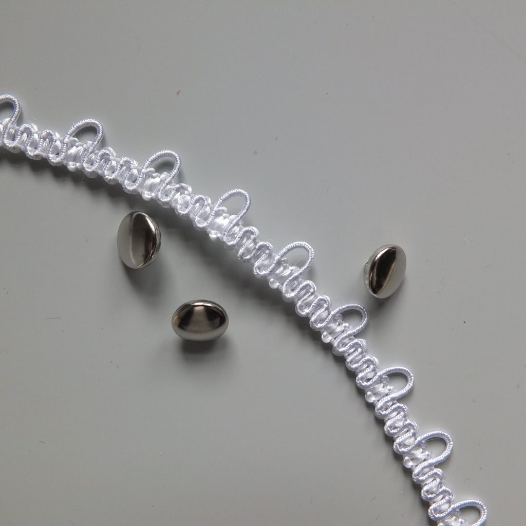 Bridal Button Loop Elastic - Wide Spacing