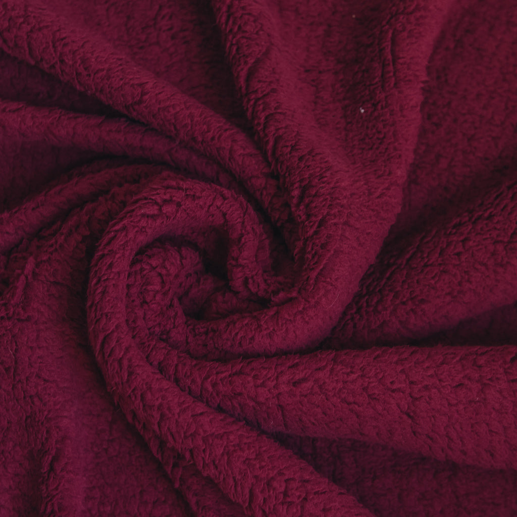 Sherpa Fleece Fabric - Wine red
