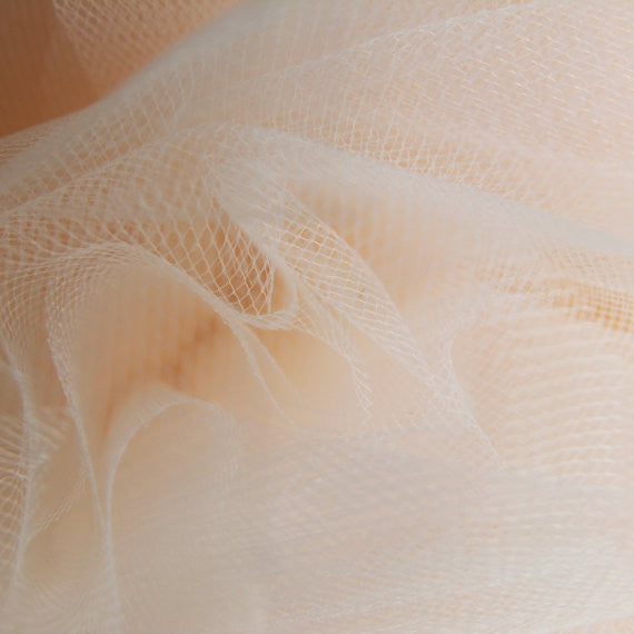 Champagne Pastel Peach 300cm Wide Fine Tulle Fabric