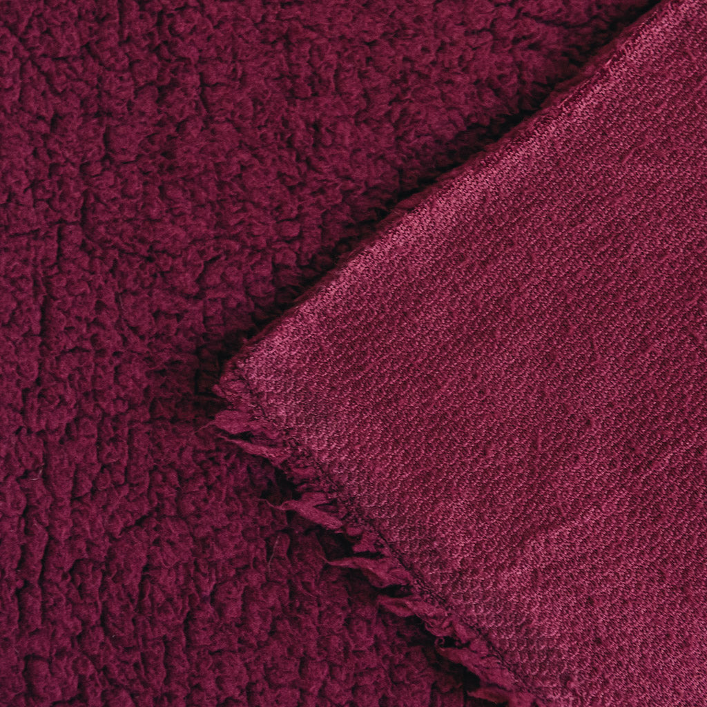 Sherpa Fleece Fabric - Wine red