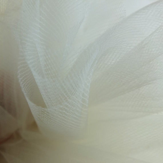Ivory 300cm Wide Fine Tulle Fabric