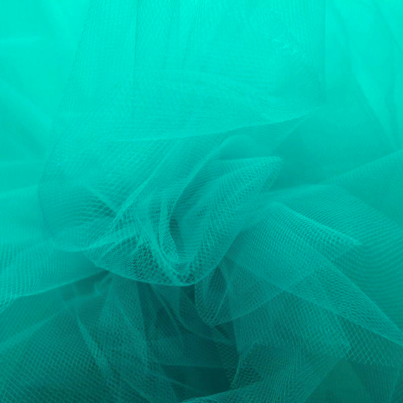 Jade / Turquoise 300cm Wide Fine Tulle Fabric