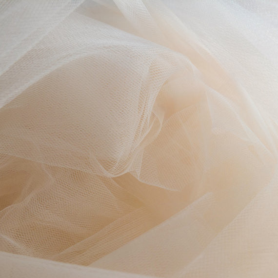 Champagne Pastel Peach 300cm Wide Fine Tulle Fabric