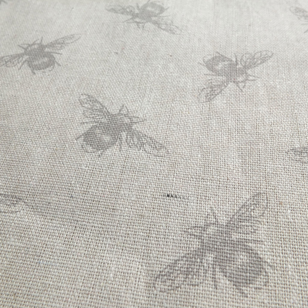 Muted Bee Print Linen Mix Canvas Fabric