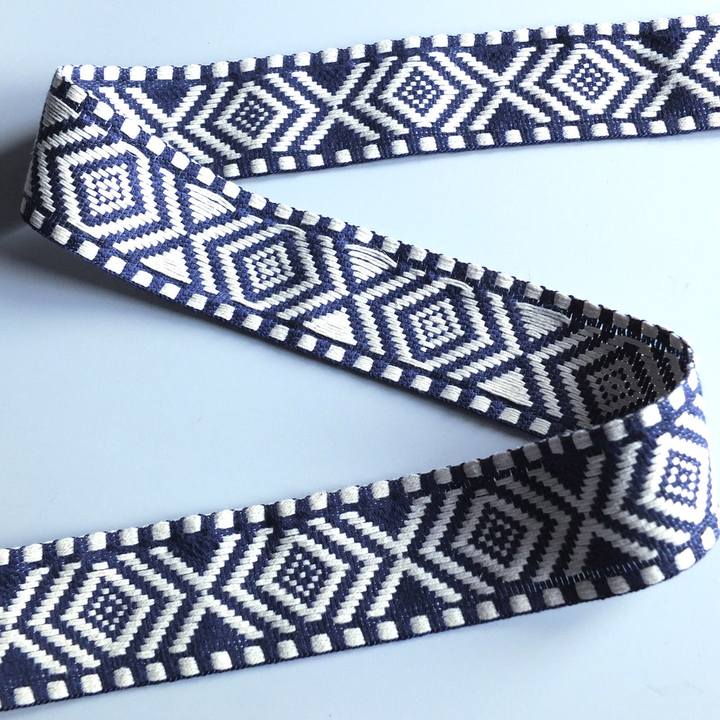 Geometric Woven Jacquard Heavy Ribbon - 4 Colours