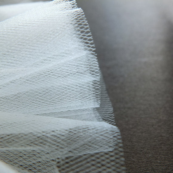 Ivory 300cm Wide Fine Tulle Fabric