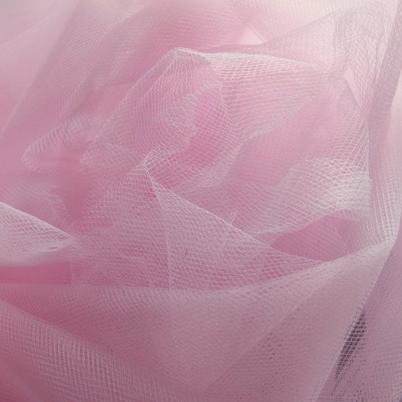 Baby Pink 300cm Wide Fine Tulle Fabric