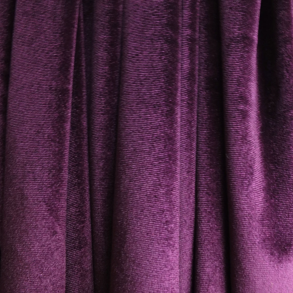 Purple Soft Stretch Velvet Dress Fabric - Rich Plain Knitted Jersey Velour