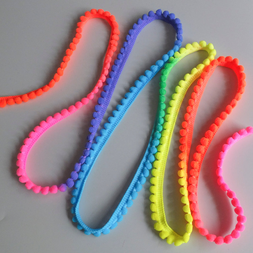 Rainbow Ombre Mini Pom Pom Bobble Trim