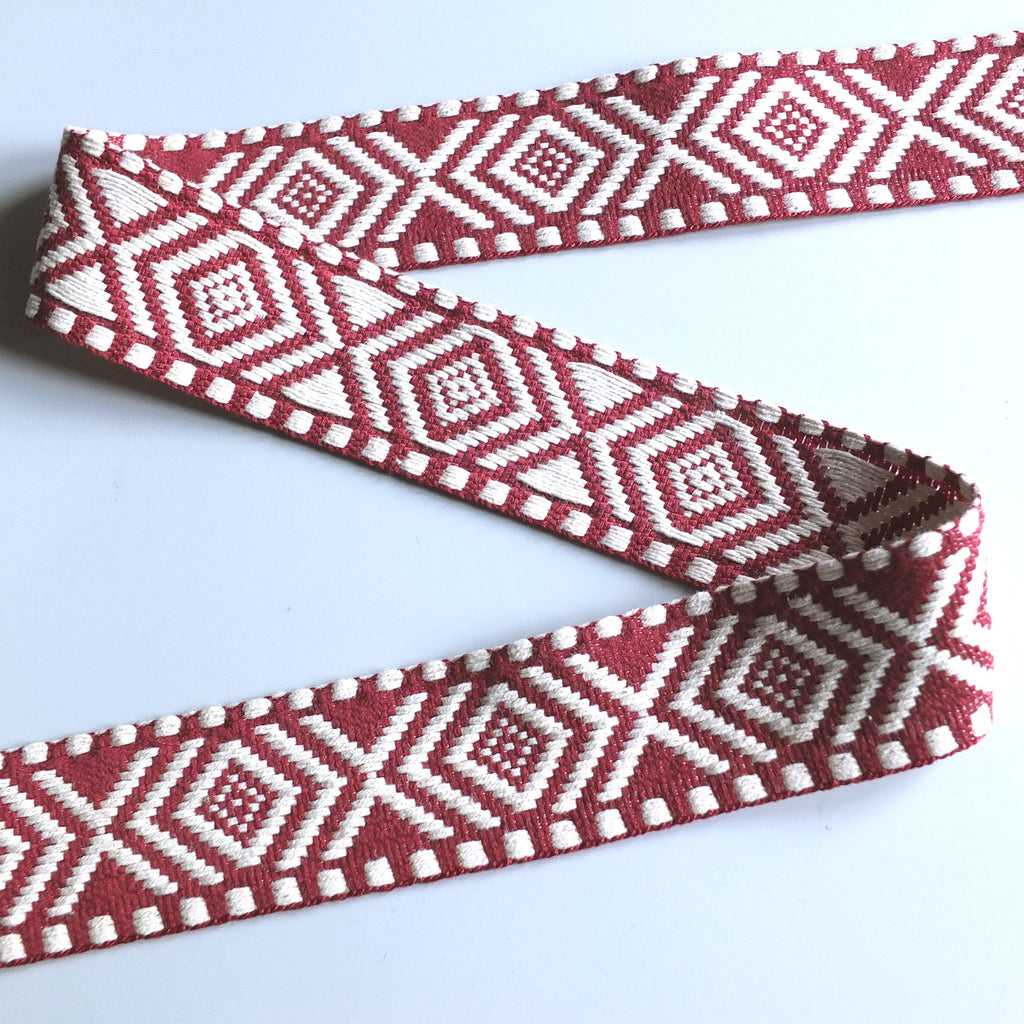 Geometric Woven Jacquard Heavy Ribbon - 4 Colours