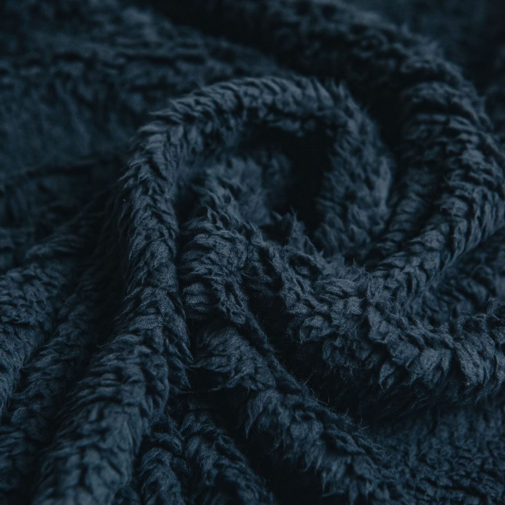 Sherpa Fleece Fabric - Navy Blue