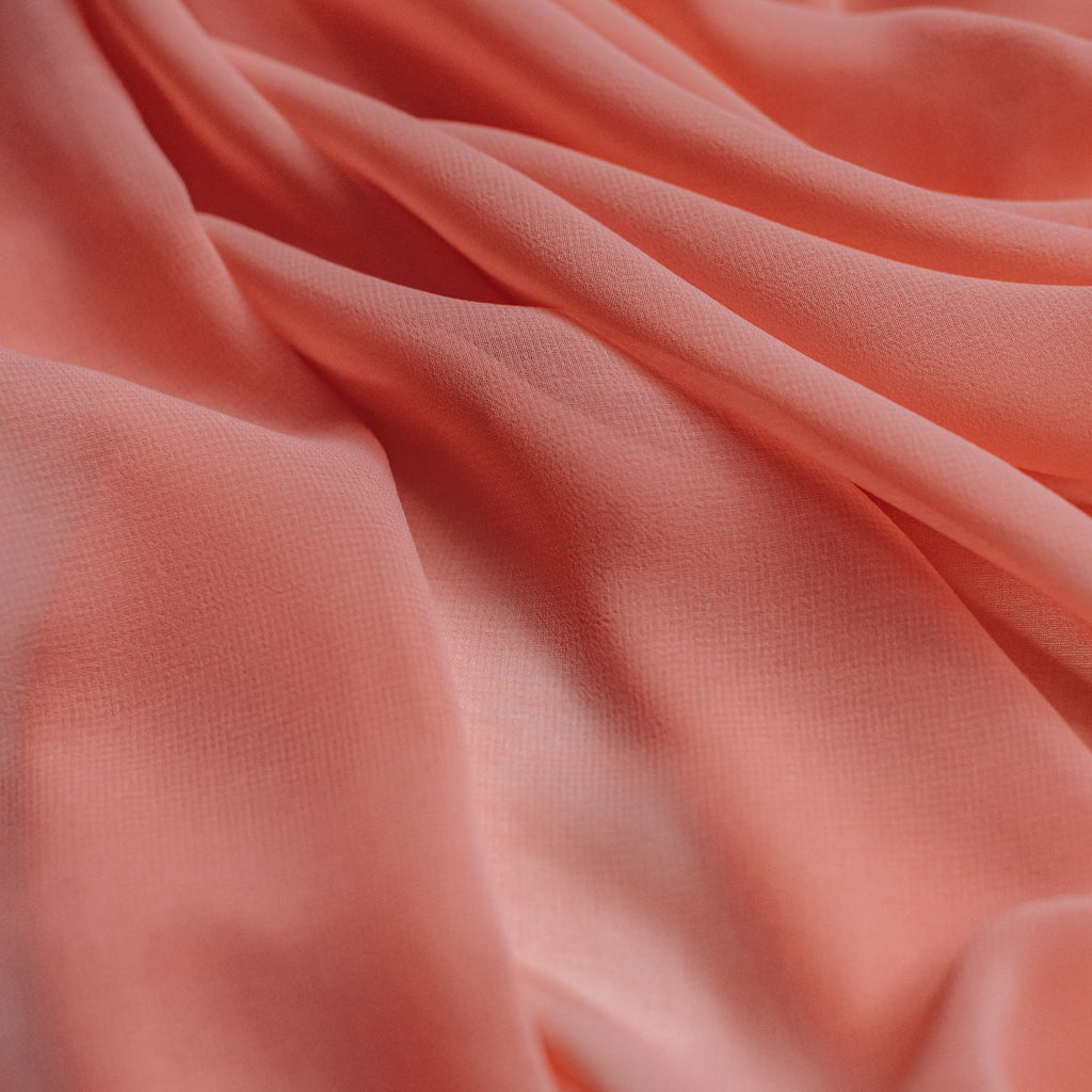Coral cheap chiffon fabric