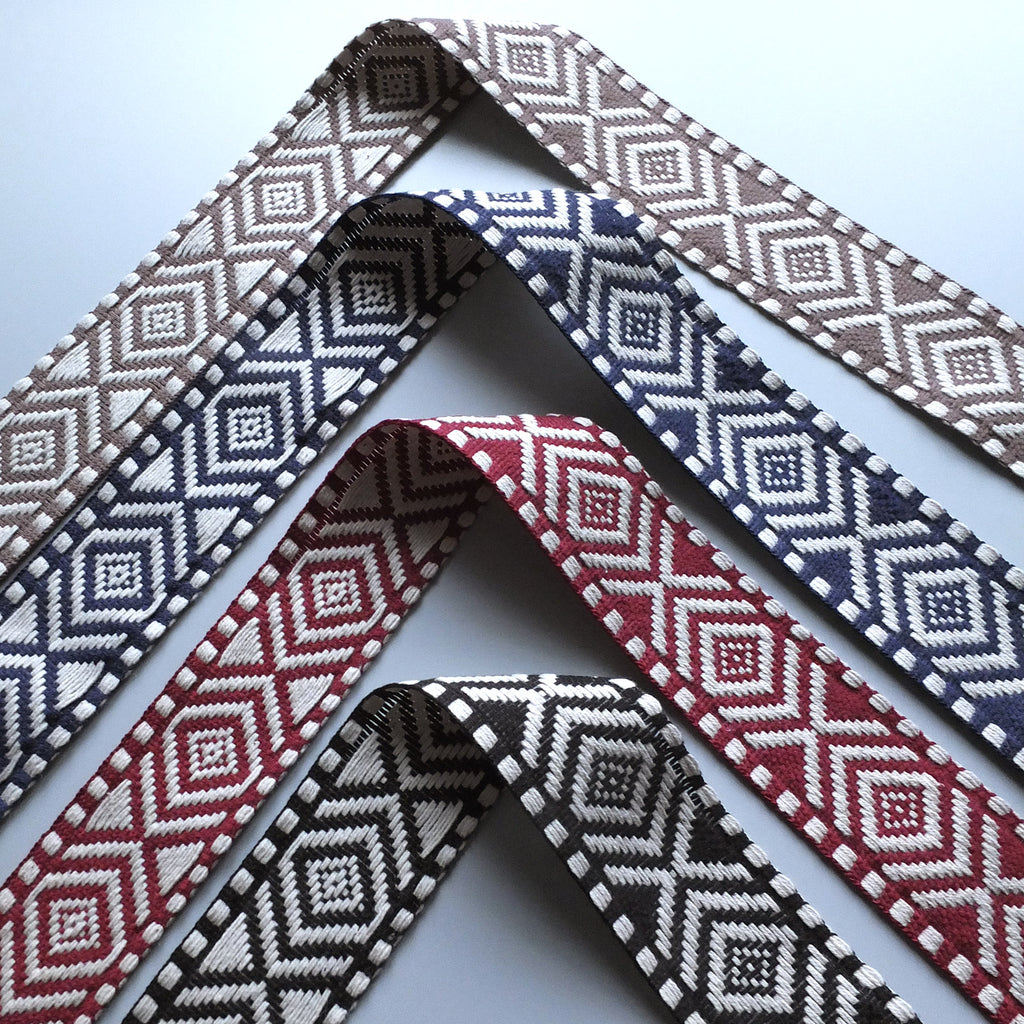 Geometric Woven Jacquard Heavy Ribbon - 4 Colours