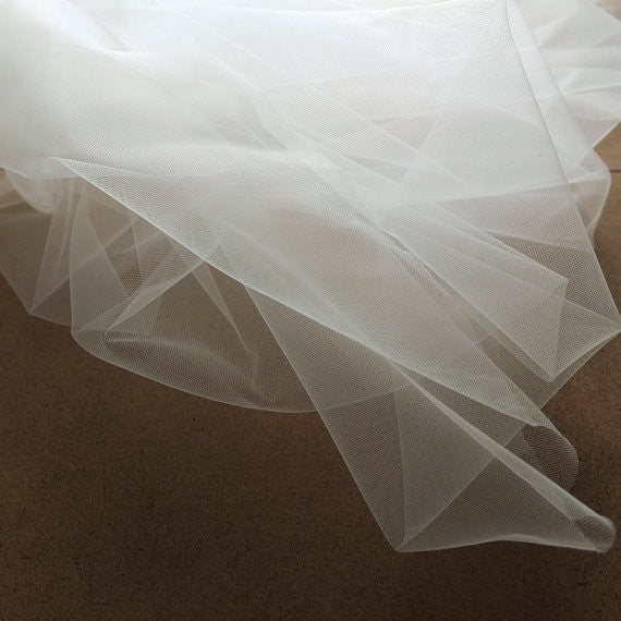 Ivory Super Fine Illusion Soft Tulle Fabric 150cm Wide On Trend Fabrics