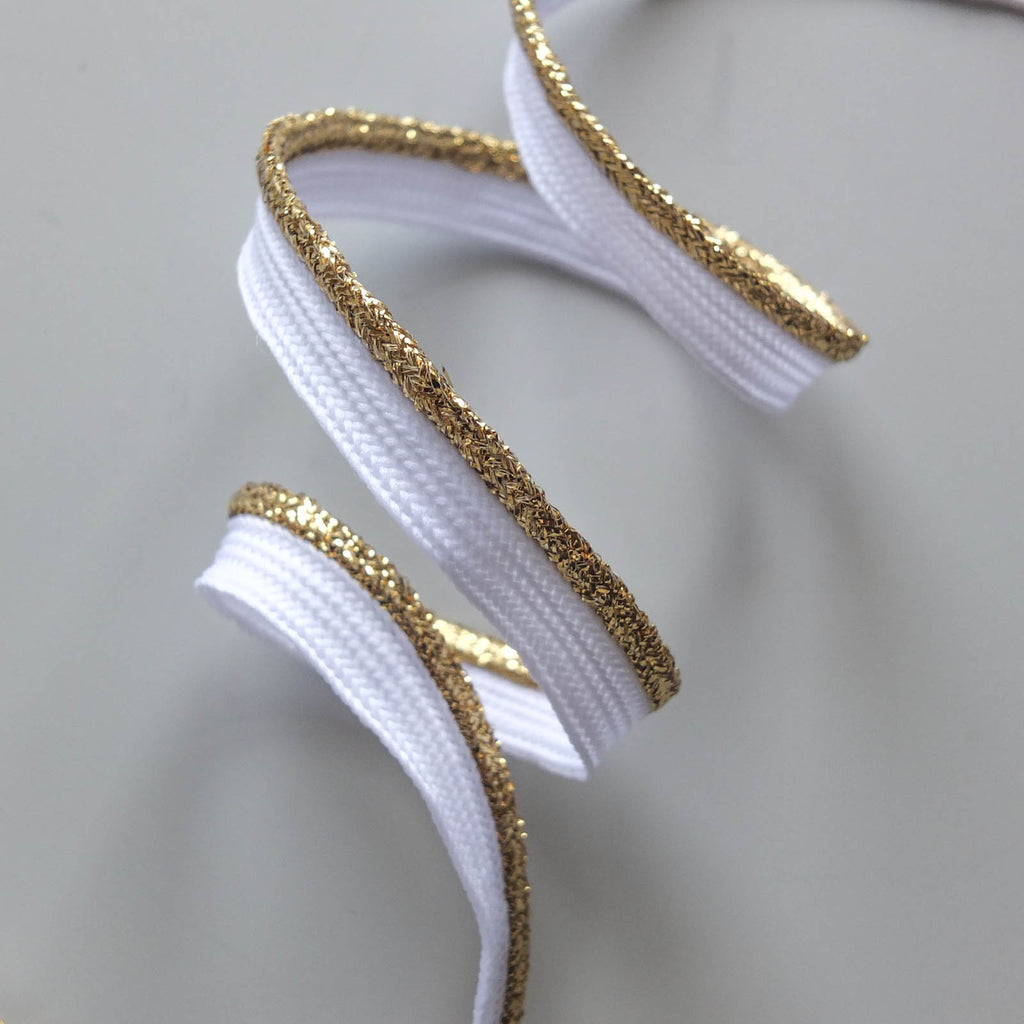 Flanged insert piping cord - Silver & Gold Metallic 4mm wide