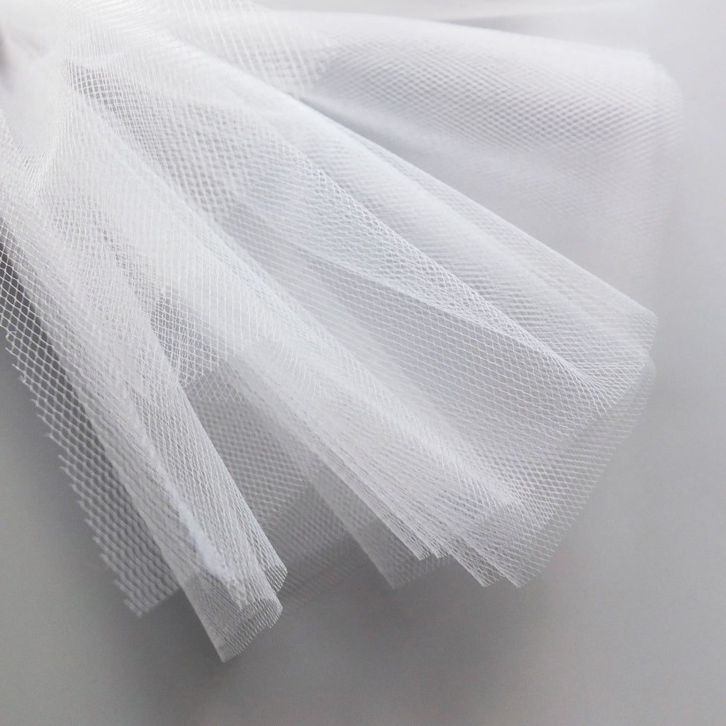 White 300cm Wide Fine Tulle Fabric