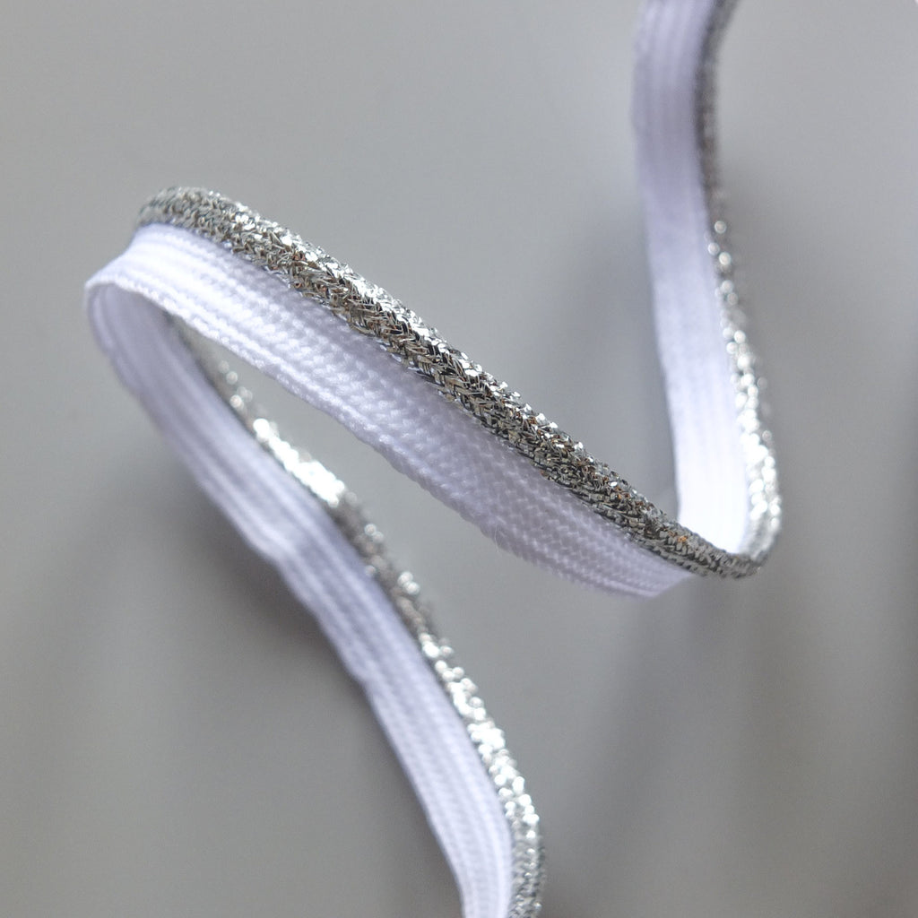 Flanged insert piping cord - Silver & Gold Metallic 4mm wide